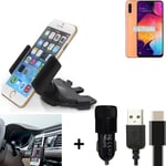 For Samsung Galaxy A50 + CHARGER Mount holder for Car radio cd bracket