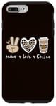 iPhone 7 Plus/8 Plus Cute Leopard Peace Sign Love Coffee Heart For Cafe Lovers Case