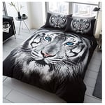 GC GAVENO CAVAILIA Parure de lit Douce et Confortable avec Housse de Couette Respirante pour très Grand lit, Motif Animal 3D, Visage de Tigre