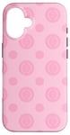 Coque pour iPhone 16 Pink Circles Swirls Groovy Warm Feminine Pattern