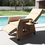 Fauteuil relax extérieur de jardin en rotin inclinable manuel Sanremo