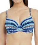 Fantasie La Manga Bikini Top Size 30E Pacific Blue Underwired Full Cup 6455 New