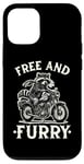 Coque pour iPhone 13 Pro Free And Furry Racoon Moto Rider Biker Raton laveur