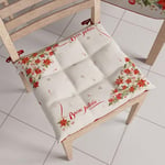 PETTI Artigiani Italiani - Lot de 6 Galettes de Chaise de Noël 40x40cm, Coussins de Chaises pour Intérieur et Extérieur avec Attaches, Décoration de Noël, 100% Made in Italy