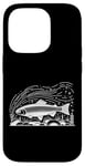 Coque pour iPhone 14 Pro Line Art Poisson Aquariste & Ichtyologiste Truite arc-en-ciel