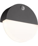 Dolce vegglampe, LED 3000K 240lm, med bevegelsessensor, Antrasitt