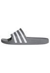 adidas Mixte Adilette Aqua Slides, Grey Three / Cloud White / Grey Three, 43 1/3