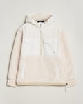 Polo Ralph Lauren Curly Sherpa/Nylon Half Zip Hoodie Cream Multi