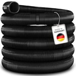 tillvex Tuyau de piscine fabriqué en Allemagne - Avec manchons - Tuyau solaire pour piscine et piscine - Tuyau d'aspiration - Tuyau de pompe - Tuyau d'arrosage flexible (noir, 20 m/38 mm)