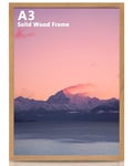 Zemiu A3 OAK Photo Frame, A3 Picture Frames with Mount for A4 Print for Wall, with Acrylic Clear Sheet, Fit Large Poster/Documents Frame for Family/Christmas (29.7x42 cm)-OAK