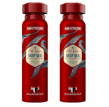 Old Spice Deep Sea Men's Body Spray -ocean breeze scent 48H Fresh, Pack of 2