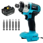 Sans fil brushless impact Rig Driver, Pilote d'impact, tournevis électrique avec lampe de travail LED, pilote peigne inversé,Compatible avec les batteries Makita , batterie 1x 5500mah