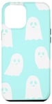 Coque pour iPhone 13 Pro Max Motif fantôme d'Halloween répétitif avec fond bleu ciel