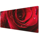 60 x 30cm Extra Large XL Desk Mouse Pad Mat Gaming Red Rose Rain Drops Nature