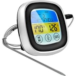 Groofoo - Thermomètre de Cuisine numérique sonde Couleur écran Tactile Viande Barbecue Outil de Mesure de la température des Aliments Steak bbq jauge