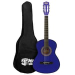 Mad About MA-CG02 Classical Guitar, 3/4 Size Blue Classic Guitar - Colourful Spanish Guitar with Carry Bag, Strap, Pick and Spare Strings