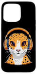 iPhone 15 Pro Max Leopard Gecko with Headphones Music Funny Case