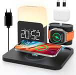 2024 Upgrade 3 En 1 Chargeur Induction Apple Watch Iphone Airpods, Station De Charge Samsung, Lampe De Chevet Chambre Tactile, Réveil, Téléphones Accessoires Sans Fil 16/15/14/13, Decoration[X449]