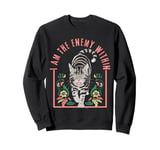 I Am The Enemy Within Floral Fierce Cat Harris Walz Sweatshirt