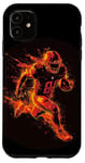 Coque pour iPhone 11 Un joueur de football brûle comme une météorite dans le feu et les flammes