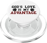 God's Love is My Advantage Christian Tennis Jesus Christ PopSockets PopGrip pour MagSafe