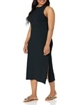 The Drop Women's Gabriela High Neck Cut-In A-Line Side-Slit Maxi Sweater Dress, Black, L