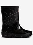 Hunter Kids First Giant Glitter Wellington Boots, Black, Size 5 Younger