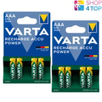 8 VARTA RECHARGE ACCU POWER AAA LR03 BATTERIES 550mAh NiMH HR03 1.2V 4BL NEUF