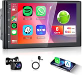 4G+64G 8 Core Android 13 Autoradio 2 Din avec sans Fil Apple Carplay Android Auto GPS Navi WiFi 7 Pouces Autoradio avec Mirror Link Bluetooth FM/RDS/USB/Dab/DVR/ISO Commande au Volant Caméra de Recul