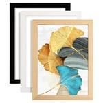 Cispree A4 Photo Frame, A4 Wooden Picture Frames with Acrylic Clear Sheet,Large Poster/Documents Frame for Family/Christmas/Photo A4(21 * 29.7CM)-Natural