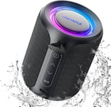 Baffle Bluetooth au Basse Intense,Enceinte Connectée Bluetooth 5.3,15W Haut Parleur Bluetooth,Étanche IPX,10 Heures (Noir)