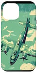 Coque pour iPhone 12 Pro Max Bombardier B-17G Green Pop Art Tropical B-17 Flying Fortress de la Seconde Guerre mondiale