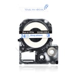 24mm Label Tape Compatible Epson ST24KW SS24KW SC24KZ SD24BW ST24BW Label Maker pour King Jim EPSON LW-700 LW-900P 1000P Imprimante - Type blue on white