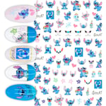 3 st Cartoon Nail Art Stickers，Söt Nail Stickers Nail Stickers Självhäftande 3D Stitch Nail Stickers för Kvinnor Barn Flickor Manikyr DIY eller Nagel