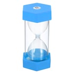 25 Min Sand Timer, Hexagon  with Plastic Cover, Count Down Sand Clock Glass Blue