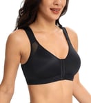 Lemorosy Soutien-Gorge Femme Fermeture Devant Redresse Dos correcteur de Posture Grandes Tailles sans Armatures sans Rembourrage Noir 90E