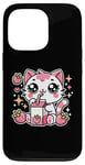 iPhone 13 Pro Funny Cat Kawaii Strawberry Milk Cartoon Anime For Women Case