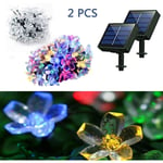 Solar Fairy Garden Lights Outdoor - 9,5 M 8 lägen 50 LED Solar Powered Lights Vattentäta dekorativa lampor för trädgård, uteplats, gård, hem, jul