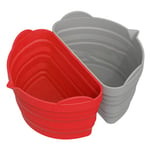 (Red)Silicone Slow Cooker Liner Reusable Slow Cooker Divider Fits 6‑8 Quarts XN