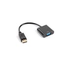 Adaptateur displayport to vga AD-0002-BK - résolution jusqu'à 1080P 60HZ - Câble 20 cm - Noir Lanberg