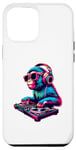 Coque pour iPhone 12 Pro Max Retro Monkey Dj Music Lover Headphones Disc Jockey