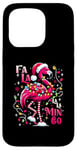 Coque pour iPhone 15 Pro Fa LaLa Mingo Flamingo Sapin de Noël Tropical Christmas Lights