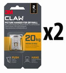 3M CLAW Drywall Plasterboard Picture Hangers Mirrors Frames & Home Decor 4 Pack