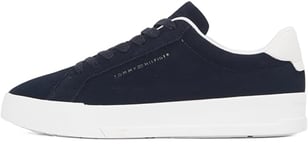 Tommy Hilfiger Baskets Homme Court Better Suede en Daim, Bleu (Desert Sky), 40