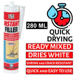 Instant Cartridge Dries Wall Filler White Crack Resistant Sandable/Gun 280ML