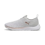 Puma Women Softride Remi Slip-On Knit Wn'S Road Running Shoes, Ash Gray-Puma White-Rose Gold, 40 EU