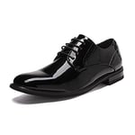 Bruno Marc Chaussures de Ville Homme Oxfords Classique Chaussure Costume Fermeture à Lacets Entreprise Officiel pour Travail Noir/Pat PRINCE-16 Taille 48