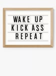 EAST END PRINTS Rafael Farias 'Wake Up Kick Ass Repeat' Framed Print