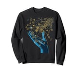 Stylized Network Hand Graphic for Tech Innovators Sweatshirt