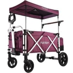 Chariot de jardin pliable pourpre - FUXTEC Super Cruiser - transport charge 75 kg